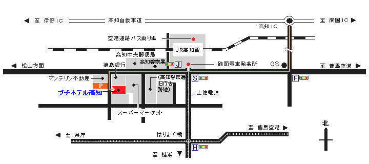 プチホテル高知マップ01